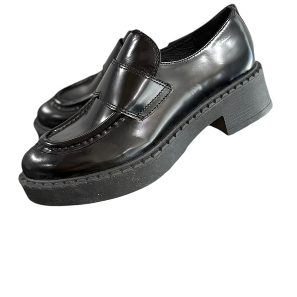JEFFREY CAMPBELL Librarian Black Leather Mary Jane Loafers Mules - Picture 12 of 12